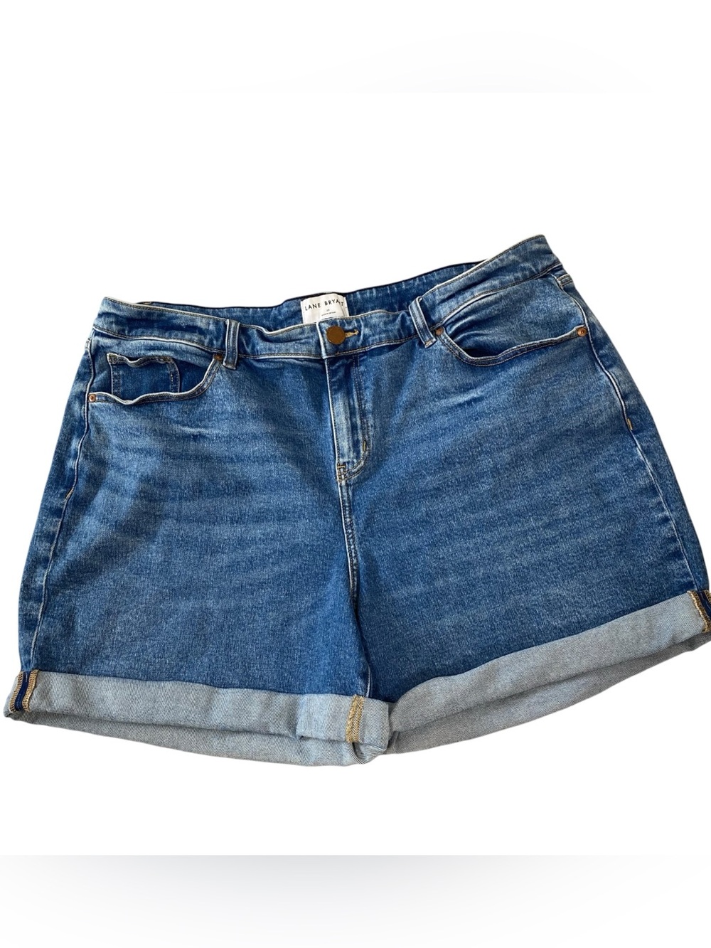 LANE BRYANT Rolled Cuff Jean Shorts